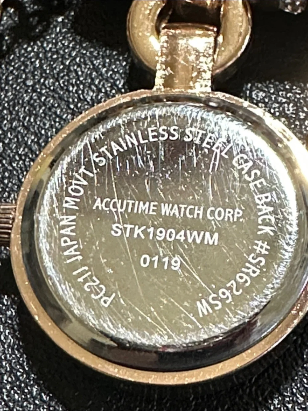 Accutime Watch Co Rose Gold Charm Bracelet Watch